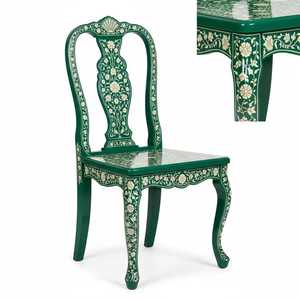 Fauteuil d'appoint fait main avec incrustations en os |   Design floral botanique - Product Image 4