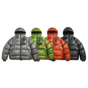 Veste matelassée épaisse en duvet de nylon pour homme, personnalisable avec logo, fabrication en usine, qualité supérieure, chaude et rembourrée. - Product Image 1
