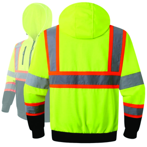 Veste de travail de sécurité avec bandes réfléchissantes, vêtements haute visibilité pour les travailleurs de la construction et des routes en extérieur - Product Image 2