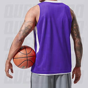 Maillots de basket-ball pour hommes en gros, séchage rapide, vêtements de sport imprimés d'été, réversibles, 2 couches de couleurs, vêtements de sport de basket-ball - Product Image 5