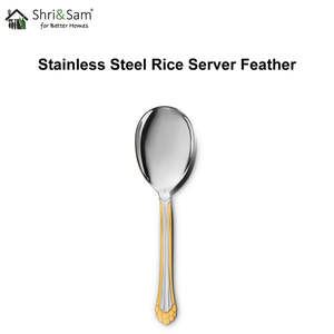 Outils de serveur de viande et de volaille de conception de plume d'acier inoxydable Ustensile durable de service de riz et de volaille - Product Image 1
