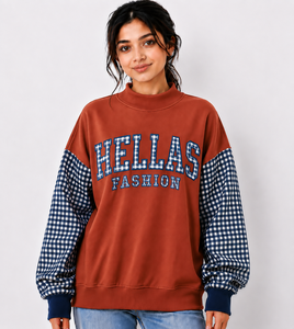 Suéter de Invierno para Mujer, Cuello Alto, Hombros Caídos, Ligero, de Algodón y Felpa, Cortavientos, Mangas Largas, Marca Hellas Fashion - Product Image 1
