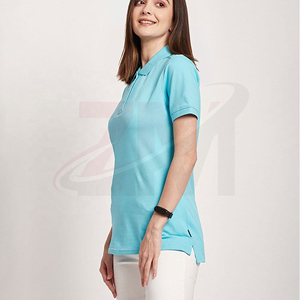 เสื้อโปโลแขนสั้นผู้หญิง ผ้าฝ้ายปิเก้ 100% เนื้อผ้าถักแบบมีเท็กซ์เจอร์ ซักแบบไบโอ นุ่ม ไม่เป็นขุย ระบายอากาศได้ดี เสื้อโปโลลำลองแบบสมาร์ท - Product Image 2
