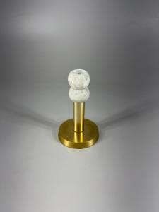 Candelabro de Metal de Lujo con Adorno de Bola de Mármol, Acabado Dorado, Centro de Mesa para Bodas, Hogar y Eventos Decorativos - Product Image 4