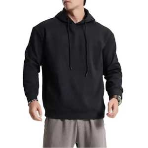 Popular Style Men's Oversized Casual Pullover Fleece Hoodie 100% Cotton Washed Quick Dry Breathable Sportswear Workout - Product Image 4