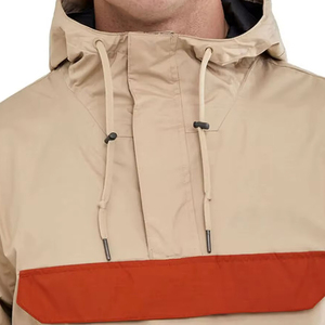 Veste anorak décontractée imperméable à capuche pour homme, avec logo personnalisé imprimé sur le devant, coupe-vent, très vendue - Product Image 3