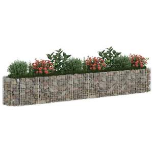 Grandes jardinières surélevées robustes en gabions d'acier galvanisé argenté - Product Image 3