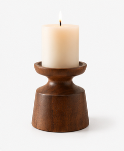 Candelabro de Pedestal Clásico Hecho a Mano con Acabado de Madera Natural Rústica Moderna, Centro de Mesa para Hogar, Bodas y Hoteles - Product Image 4