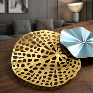 Premium Blue Gold Botanical Metal Wall Sculpture Vintage <b>Retro</b> Floral Wall Art for Living Room Bedroom Office Home <b>Decor</b> - Product Image 6
