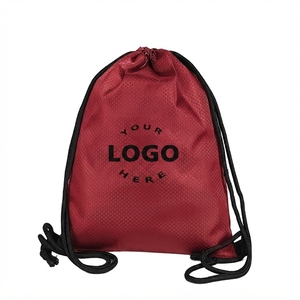 Unisex Drawstring Gym <b>Backpack</b> Purple Solid Color Nylon Casual Style Zipper Closure Adjustable <b>Strap</b> Lightweight Waterproof - Product Image 2