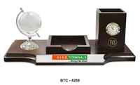 Organizador de Escritorio Metálico Premium con Portalápices, Soporte Decorativo para Tarjetas, Regalo Corporativo, Exhibición de Oficina