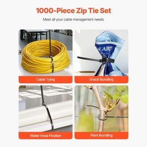 Confezione da 1000 Fascette per Cavi da 30 cm, Resistenti in Nylon, 50 LBS di Alta Resistenza alla Trazione, Multiuso, Autobloccanti, 100 pz/Sacchetto - Product Image 2