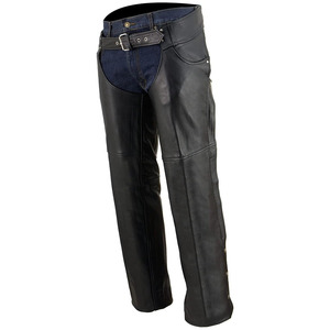 Samroz Sports – Chaps de moto en cuir premium pour homme – Entièrement doublés, poche à monnaie, logo personnalisable, couleur au choix, position avant, toutes saisons - Product Image 3