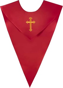 Estola Escolar Unisex en Forma de V de Color Sólido con Bordado Intrincado de Cruz para Adultos, Venta al Por Mayor - Product Image 4