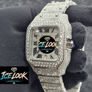 Reloj de Lujo ICE LOOK para Hombre, Cuadrado, de Acero Inoxidable, 40 mm, Analógico de Cuarzo, con Esfera de Zafiro y Correa con Incrustaciones de Diamantes - Product Image 2