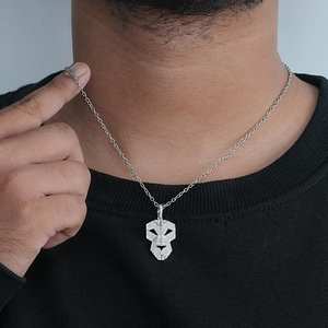 Colgante de Diamante Moissanita con Diseño de Cara de León para Amantes de los Animales, con Plata de Ley 925, Joyería Fina, Colgantes y Dijes - Product Image 6