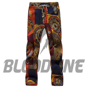 Jeans Rectos Estampados para Hombre Bloodline, Cintura Media, Estilo Casual de Verano, Mezcla de Poliéster y Algodón, Ligeros y Transpirables - Product Image 6