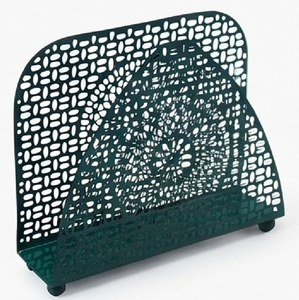 Porte-serviettes en métal vert, fabriqué à la main, avec revêtement en poudre, au design élégant, parfait pour la vaisselle de restaurant et la décoration élégante. - Product Image 3