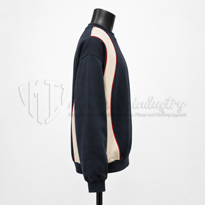 Sweat-shirt à col rond pour homme, en coton molletonné, à blocs de couleur, décontracté, streetwear, manches longues, fabrication sur mesure - Product Image 5
