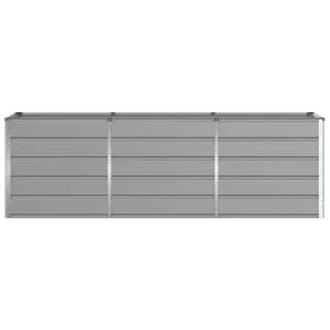 Pots et jardinières en acier gris clair 240 x 80 x 75 cm, élégante jardinière pour la décoration extérieure - Product Image 4