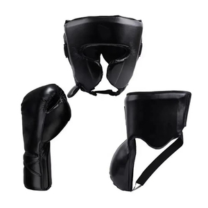 Ensemble de boxe premium au design unique : Gants d'entraînement en cuir de vachette, casque réglable, protège-grenaille – Écologique - Product Image 6