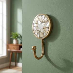 Antique Brass Wall Hook Vintage <b>Coat</b> Hanger with Eco-Friendly Self-adhesive Installation for Clothing - Product Image 1
