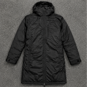 Unisex <b>Long</b> <b>Hooded</b> <b>Puffer</b> <b>Jacket</b> Canvas Shell Nylon Windproof Standard Polyester Winter Coat Casual Zipper Closure Solid Black - Product Image 1