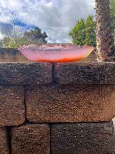 Cuenco de Resina Rosa Natural con Pedestal, Centro de Mesa Decorativo de Lujo para Frutas, para Hogar, Hotel, Mesa, Regalo Artesanal - Product Image 3