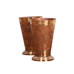 Gobelet Moscow Mule en cuivre pur et acier inoxydable, motif floral, résistant au lave-vaisselle, taille personnalisable, de la marque Indian Supplies. - Product Image 5