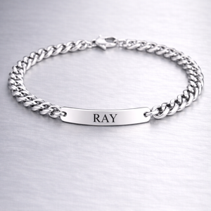 Bracelet personnalisé en acier inoxydable avec plaque nominative, cadeau promotionnel tendance - Product Image 1