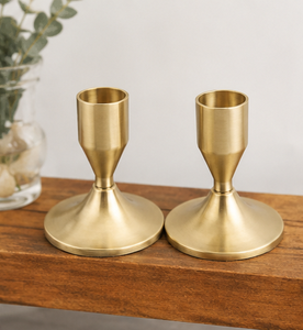 <b>Small</b> Brass Gold Handmade Eco-Friendly Durable Modern Taper <b>Candle</b> Holder Stand Decorative Tabletop Home Wedding Decor - Product Image 2