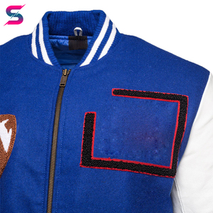 Good Supplier White Blue Contrast Color With Wholesale Rate New Arrival Best Quality Winter Men College Baseball Jackets - Product Image 4