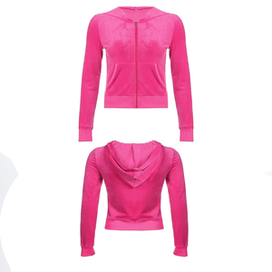 Conjunto Deportivo para Mujer, Color Sólido, con Capucha, Pantalones Largos con Bolsillos Laterales, Ropa Casual de Otoño, 100% Poliéster - Product Image 5