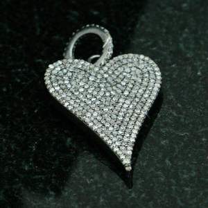 Elegant Trendy SHRAMAN DIAMOND 925 Sterling <b>Silver</b> Rhodium Plated Iced Heart <b>Necklace</b> Custom Lab Grown Diamond Pendant Fine - Product Image 5