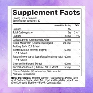 Nhãn hiệu riêng ngủ Gummies, nấm bổ sung vớ<span class=keywords><strong>i</strong></span> Melatonin và L-theanine giúp cơ thể dễ dàng vào giấc ngủ - Product Image 4