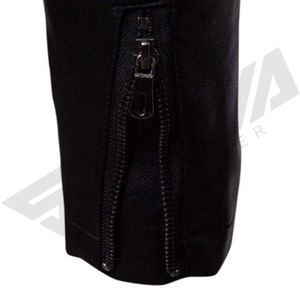 SALVA LEATHER Unisex Black Leather PU Leather <b>Jacket</b> Stand Collar Windproof Zipper Closure Slim Fit Casual Moto Style Autumn - Product Image 2