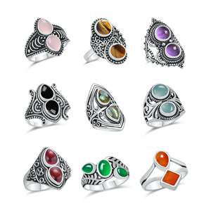 Natural Assorted Multi Gemstone <b>Rings</b> For Women Multi Color <b>Crystal</b> Handmade Wholesale <b>Rings</b> For Bulk Sale At Best Price - Product Image 2