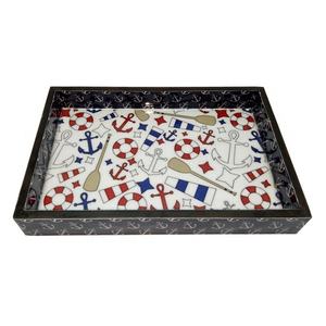 High Quality Wood Serving Tray With Modern Rope Design Top Standard Christmas Holiday <b>Gift</b> for Home Decor Art Theme for Hotels - Product Image 2