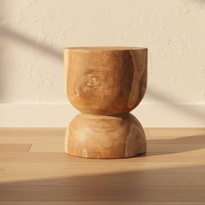 Dan Scandinavian Inspired Teak Seating <b>Stool</b> with Eco Finish for Apartment Lounge Bedroom Hotel Villa Commercial Interiors - Product Image 4