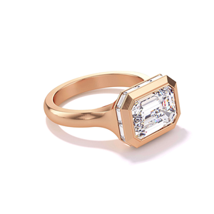แหวนหมั้นเพชรทรงเหลี่ยมมรกต เพชรเพาะเลี้ยง 3 กะรัต ทองคำเหลือง 14k หรูหรา รับรองโดย IGI สำหรับงานปาร์ตี้ - Product Image 2