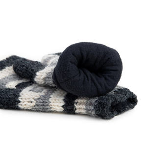 Meilleurs gants sans doigts en laine rayée faits à la main de l'Himalaya, mitaines d'hiver tricotées au crochet écologiques, compatibles écran tactile, personnalisables - Product Image 3