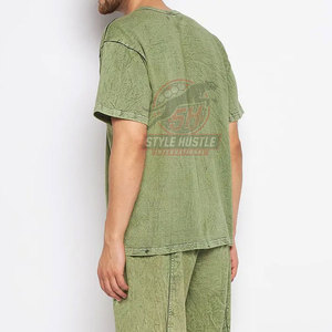 Camiseta de Algodón 100% para Adultos, Lavado Ácido, Transpirable, Manga Corta, Camiseta de Verano de Alta Calidad - Product Image 3