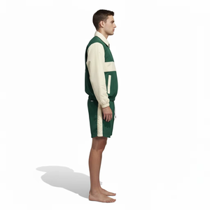 Ensemble veste et short coupe-vent respirant pour homme, streetwear, polyester, nylon, cordon de serrage, tenue de sport décontractée, ensemble grande taille - Product Image 3
