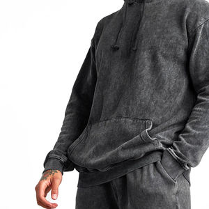 Conjunto Deportivo para Hombre, Sudadera con Capucha y Pantalones Jogger, Estilo Vintage, Lavado Ácido, Cintura Elástica, Ropa Casual de Calle, Verano, 100% Algodón - Product Image 4