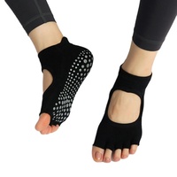 Chaussettes de yoga JZVINA à bout ouvert avec découpe, antidérapantes, pour la gym, le Pilates, la barre et la danse, pour femmes, avec logo personnalisé