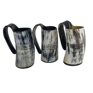 Mug à bière personnalisable haut de gamme en corne de bœuf 100% naturelle, poli, style animalier, écologique, vente en gros - Product Image 4