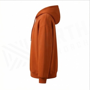 Sudadera con Capucha Extra Grande para Hombre, Color Óxido, Logotipo M Bordado, Sudadera Informal de Forro Polar para Otoño - Product Image 3