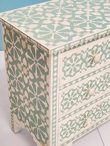 Cajón con Incrustaciones de Hueso de ILAHI, Diseño Moderno con Detalles de Ágata, Mueble Portátil para el Hogar - Product Image 3