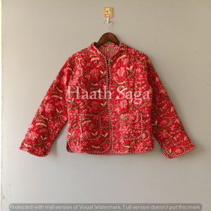 Cotton Handmade Reversible <b>Light</b> <b>Weight</b> Quilted Short <b>Jacket</b>,WomenWear New Style - Product Image 1