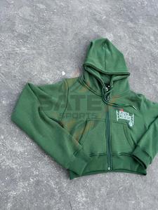High Quality Women's Hoodies & Sweatshirts Drop Shoulder Heavyweight Oversized 400gsm <b>Cropped</b> Boxy Fit <b>Zip</b> <b>up</b> Hoodie Women - Product Image 2